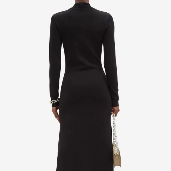 Staud black Castle long sleeve knit midi dress with heart cutout - Small - Picture 5 of 8
